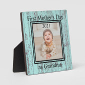 First Moederdag Grandma Custom Photo Plaque Fotoplaat (Voorkant)