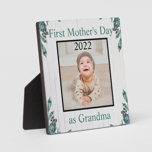 First Moederdag Grandma Custom Photo Plaque Fotoplaat (Voorkant)