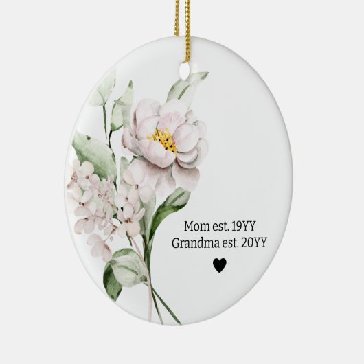 First Mom Established Grandma Christmas Tree Keramisch Ornament (Rechts)