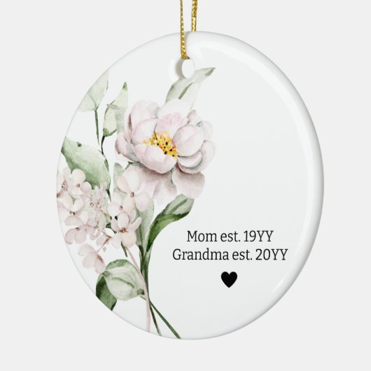 First Mom Established Grandma Christmas Tree Keramisch Ornament (Links)