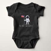 First Moon landing Spaceman America Flag Astronaut Romper (Voorkant)