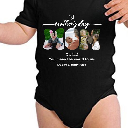 First Mother's Day 3 Mom Cutout Photos Collage   Romper