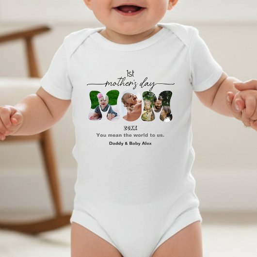 First Mother's Day 3 Mom Cutout Photos Collage   Romper
