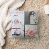 First Mothers Day 3 photo Collage Throw Pillow Kussen (Deken)