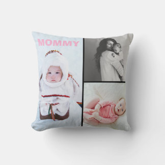 First Mothers Day 3 photo Collage Throw Pillow Kussen