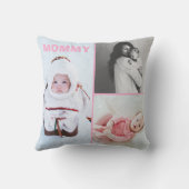 First Mothers Day 3 photo Collage Throw Pillow Kussen (Achterkant)