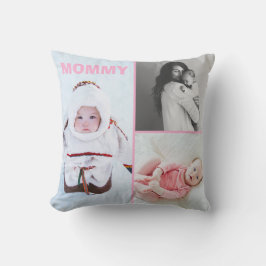 First Mothers Day 3 photo Collage Throw Pillow Kussen