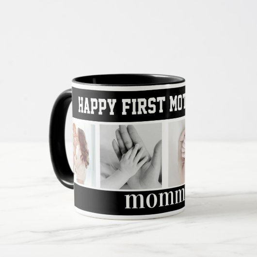 first mothers day cute photo collage Mug Mok (Voorkant links)