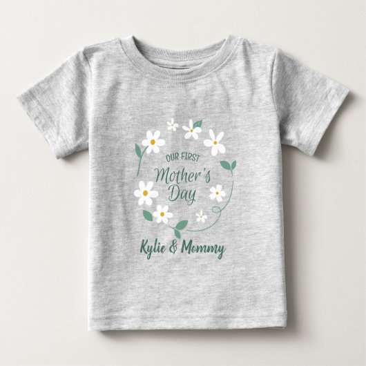 First Mother's Day Matching Shirts New Mom & Baby  (Voorkant)