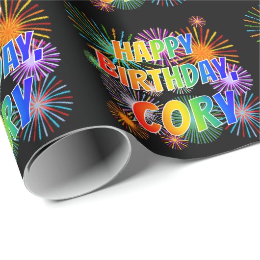 First Name "CORY", Fun "HAPPY BIRTHDAY" Cadeaupapier (Rol Hoek)