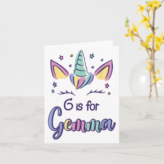 First Name Gemma D G Is For Gemma  Kaart (Gele Bloem)
