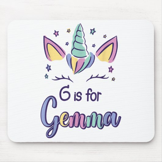 First Name Gemma D G Is For Gemma  Muismat (Voorkant)