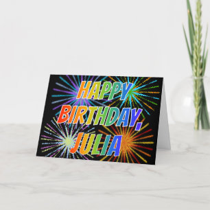 First Name "JULIA" Fun "HAPPY BIRTHDAY" Kaart