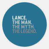 First Name Lance The Man Myth Legend D Funny  Ronde Sticker (Voorkant)