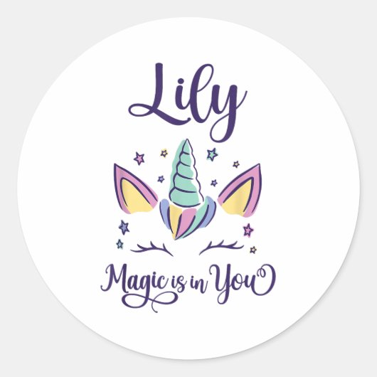 First Name Lily D Lily  Ronde Sticker (Voorkant)