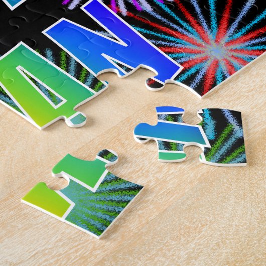 First Name "RYAN", Fun "HAPPY BIRTHDAY" Legpuzzel (Zijkant)