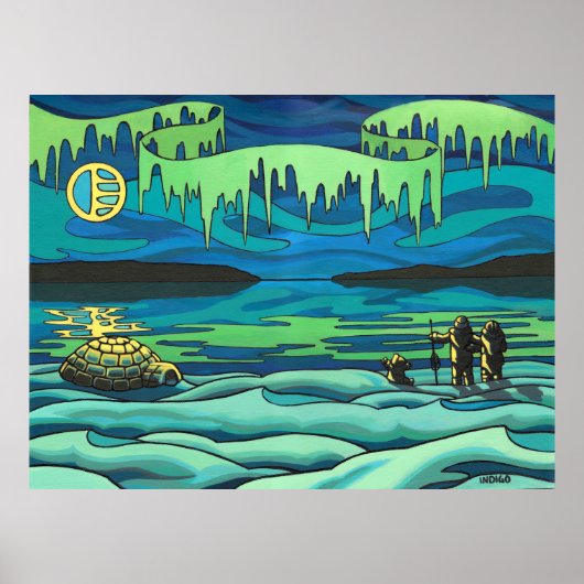 First Nation Painting Print Inuit Love Home Decor (Voorkant)