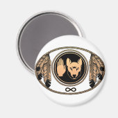 First Nations Magneten Metis Wolf Native Art Gift (Voorkant / Achterkant)