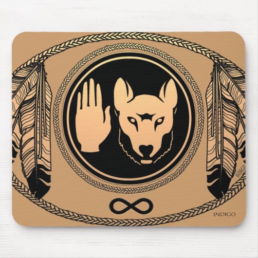 First Nations Wolf Gifts Native Art Mousepad Muismat (Voorkant)