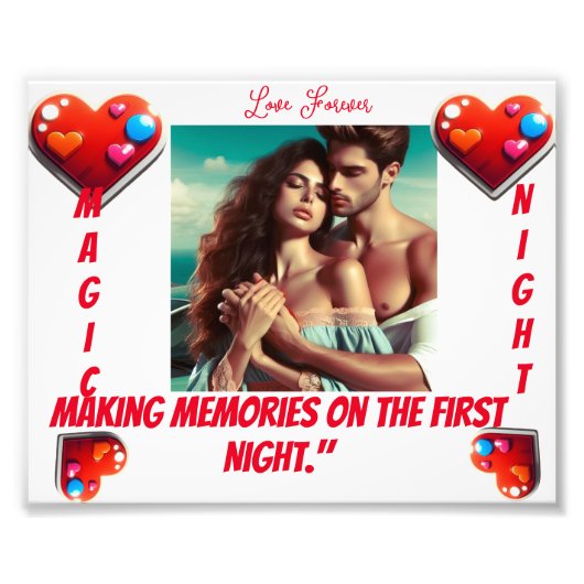 "First Night Bliss: Love's Eternal Wall Art" Foto Afdruk (Voorkant)