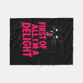 First Of All Angry Black Cat I'm A Delight Funny C Fleece Deken (Voorkant (Horizontaal))