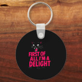 First Of All Angry Black Cat I'm A Delight Funny C Sleutelhanger (Voorkant)