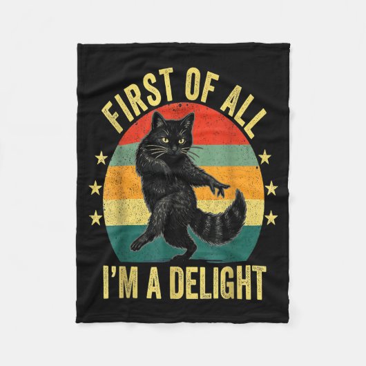 First Of All I’m A Delight Roaring Cat Funny Sarca Fleece Deken (Voorkant)