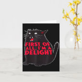 First Of All I'm A Delight Funny Roaring Black Cat Kaart (Gele Bloem)