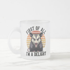First of All I'm A Delight – Playful Opossum Matglas Koffiemok