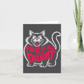 First Of All I'm A Delight Roaring Black Cat Funny Kaart (Voorkant)