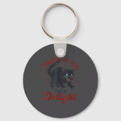 First Of All I'm A Delight Roaring Black Cat Funny Sleutelhanger (Voorkant)