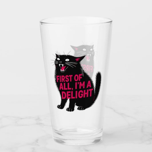 First Of All I'm A Delight Roaring Black Cat Glas (Voorkant)
