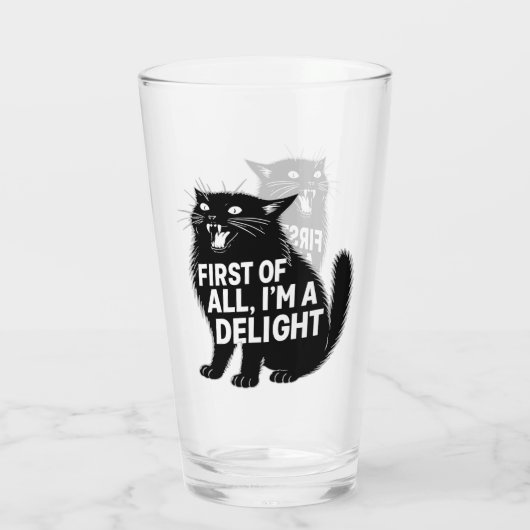 First Of All I'm A Delight Roaring Black Cat Glas (Achterkant)