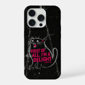 First Of All I'm A Delight Roaring Black Cat iPhone Hoesje (Achterkant)