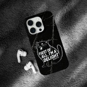 First Of All I'm A Delight Roaring Black Cat iPhone Hoesje