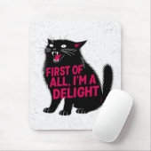 First Of All I'm A Delight Roaring Black Cat Muismat (Met muis)