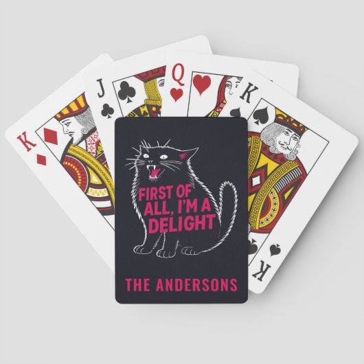 First Of All I'm A Delight Roaring Black Cat Pokerkaarten (Achterkant)