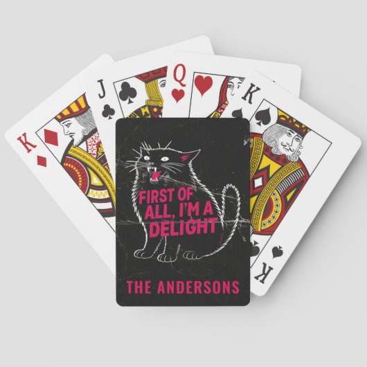 First Of All I'm A Delight Roaring Black Cat Pokerkaarten (Achterkant)