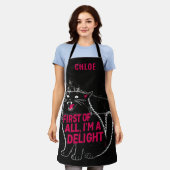 First Of All I'm A Delight Roaring Black Cat Schort (Gedragen)