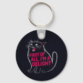 First Of All I'm A Delight Roaring Black Cat Sleutelhanger (Achterkant)
