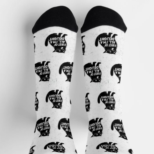 First Of All I'm A Delight Roaring Black Cat Sokken (Top)