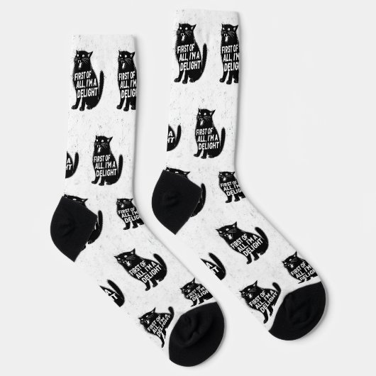 First Of All I'm A Delight Roaring Black Cat Sokken (Rechts)