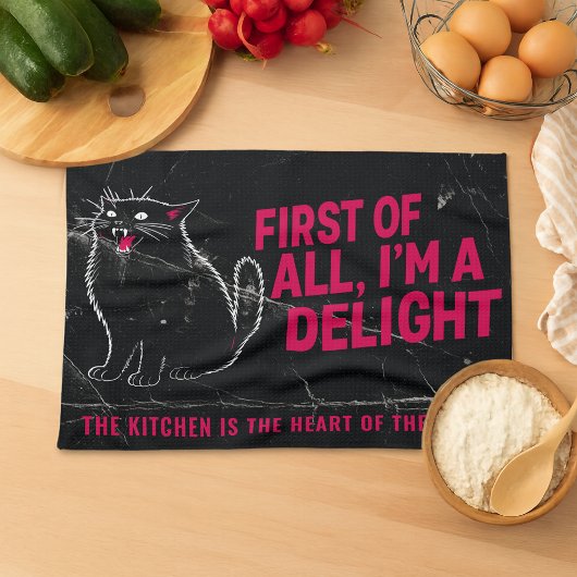 First Of All I'm A Delight Roaring Black Cat Theedoek