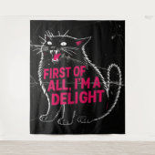 First Of All I'm A Delight Roaring Black Cat Wandkleed (Voorkant)