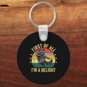First Of All, I'm A Delight Sarcastic Raccoon Tras Sleutelhanger (Voorkant)