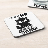 First Of All, No Funny Cat Lover Gift  Bier Onderzetter (Linkerzijde)