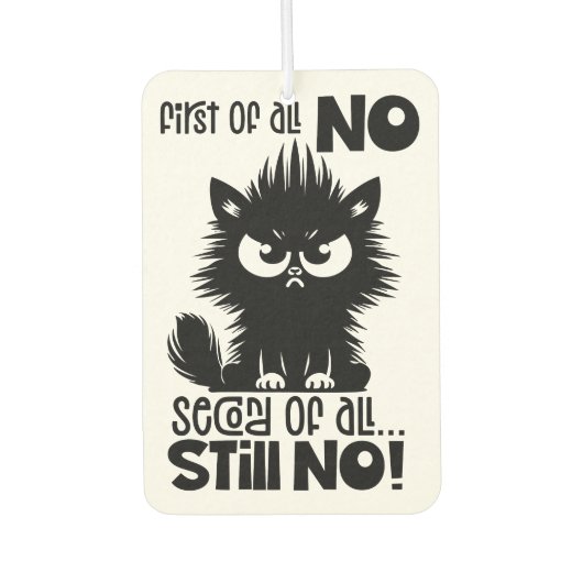 First Of All, No Funny Cat Lover Gift  Luchtverfrisser (Voorkant)
