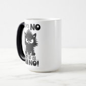 First Of All, No Funny Cat Lover Gift  Magische Mok (Voorkant links)