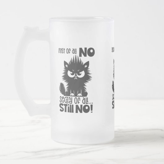 First Of All, No Funny Cat Lover Gift  Matglas Bierpul (Links)