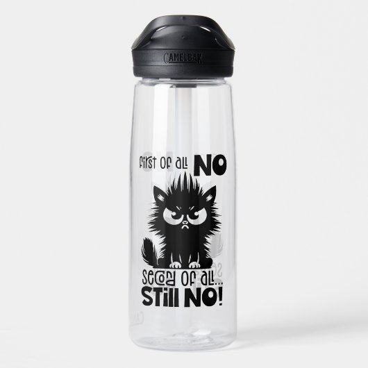 First Of All, No Funny Cat Lover Gift Waterfles (Achterkant)